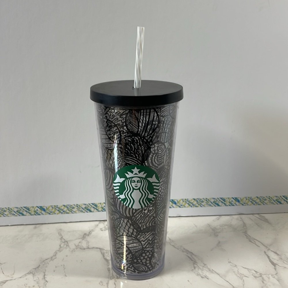Starbucks 24oz Venti acryllic cold tumbler, with NEW straw
